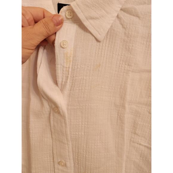NWT J. Crew Slim-Fit Button-Up In Cotton Gauze White 6 *Flaw - Picture 8 of 12